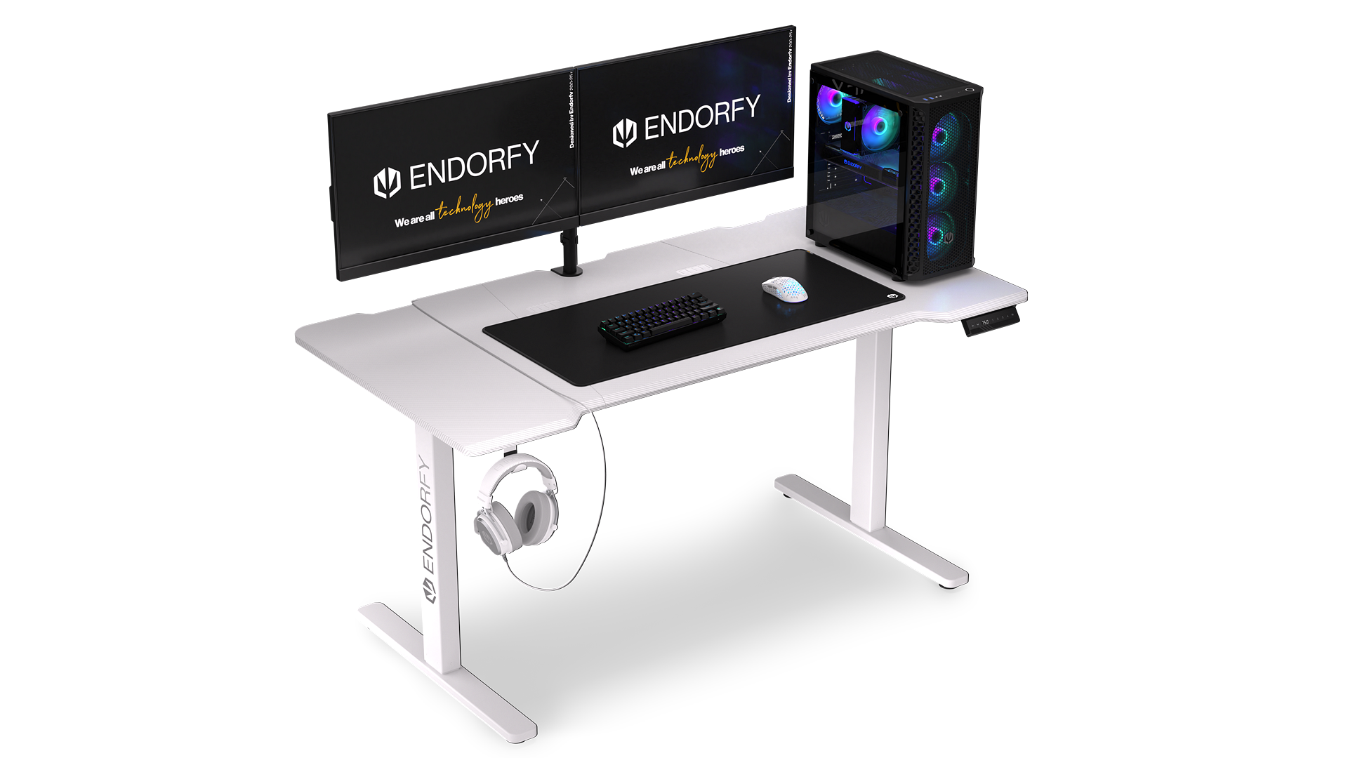 Atlas L Electric Onyx White Desk