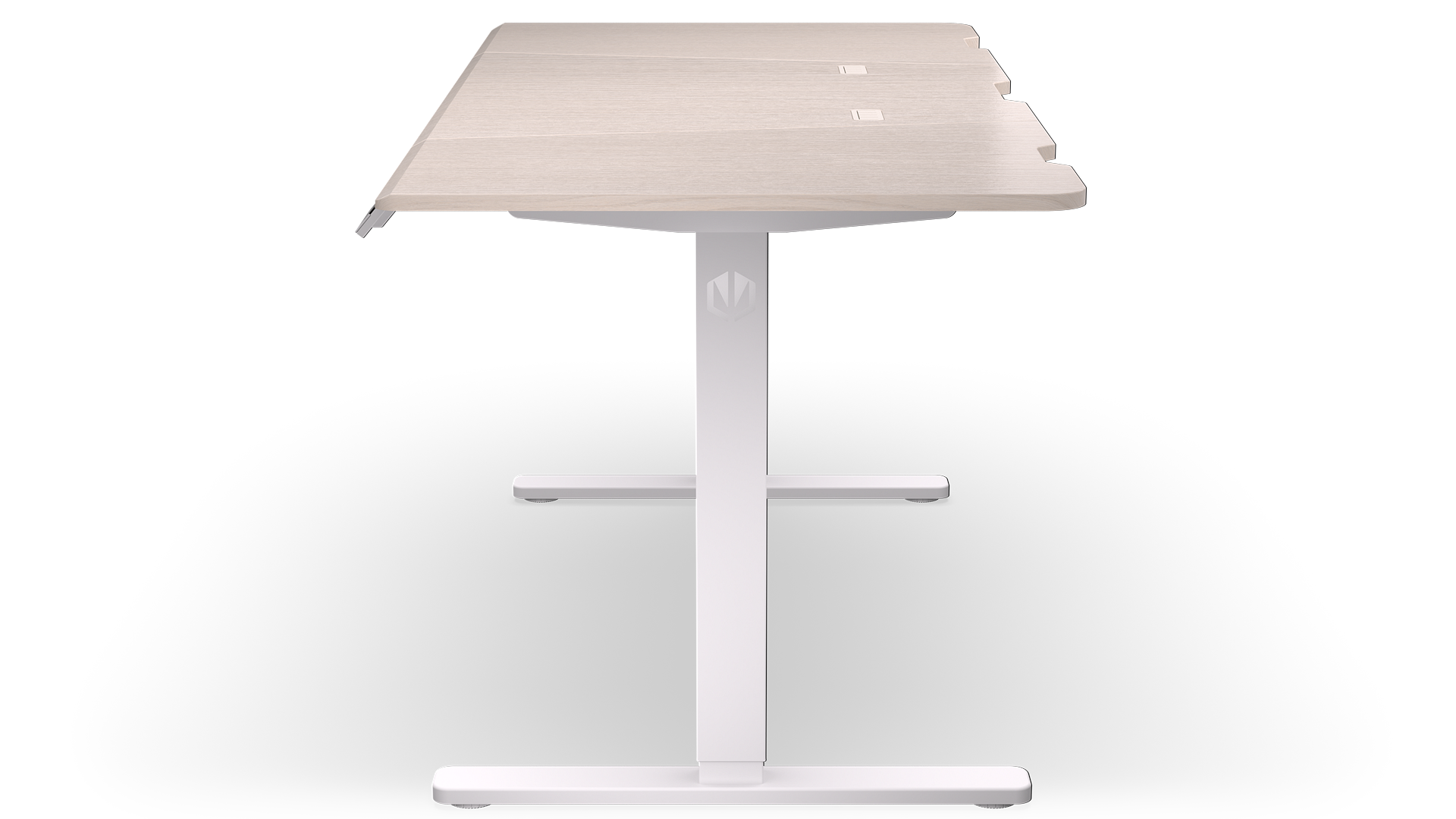ENDORFY Atlas L Electric Light Wood EY8E005-Desk Right From The Side View Legs Rubbers Cable Grommet In The Desk Top