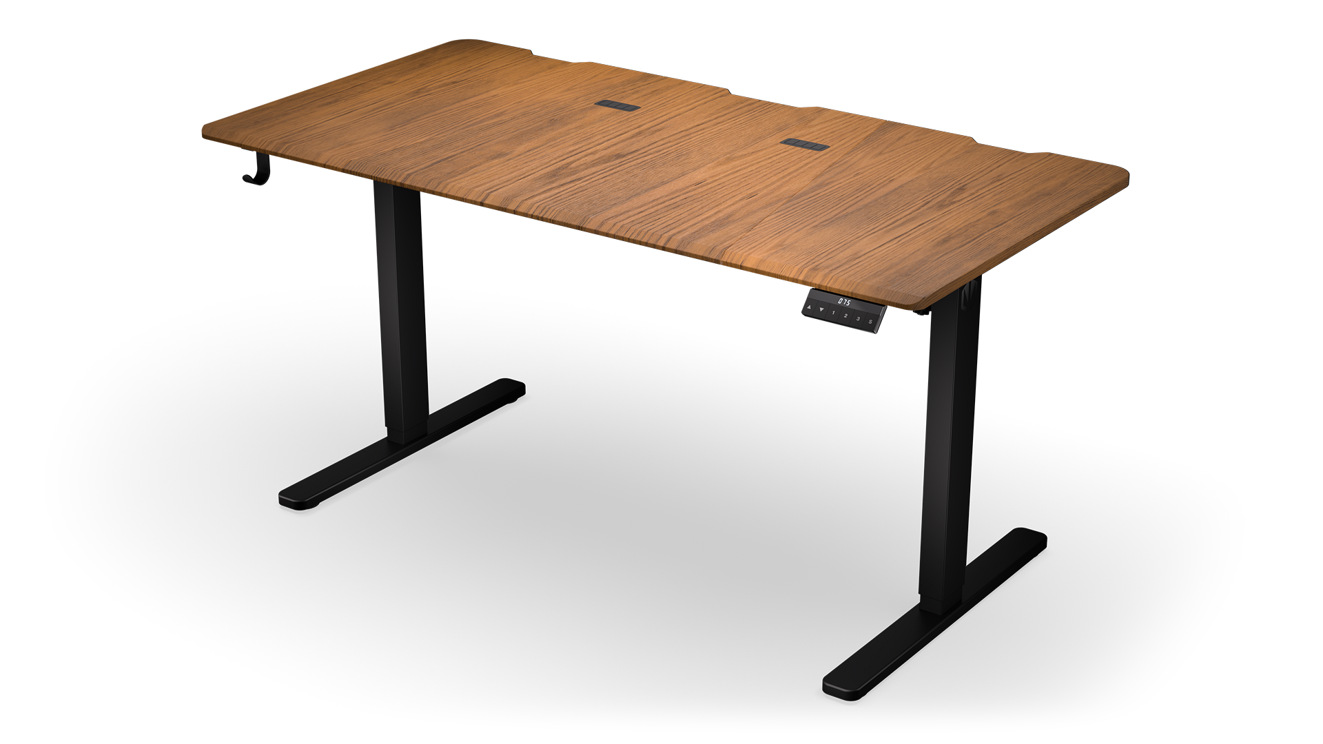 Atlas L Electric Dark Wood Desk