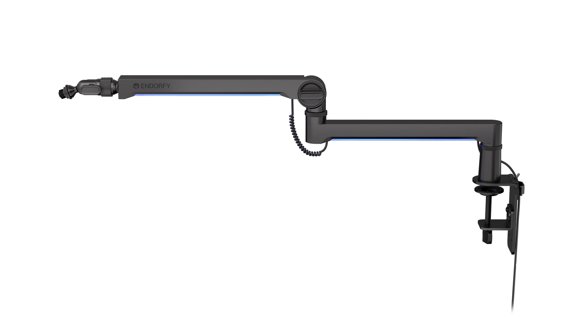 ENDORFY Broadcast Low Profile Boom Arm Premium Low Profile Microfoon Smartfone en lichtarm met kabel, 360 graden draaibaar